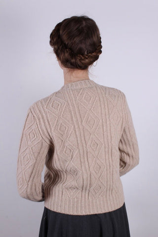 1940s vintage style cardigan - Cream - Ingrid - memery