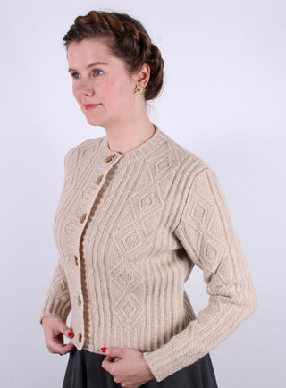 1940s vintage style cardigan - Cream - Ingrid - memery