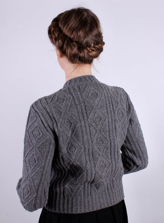 1940s vintage style cardigan - Dark grey - Ingrid - memery