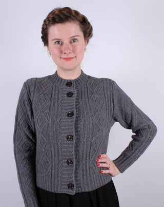 1940s vintage style cardigan - Dark grey - Ingrid - memery