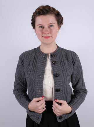 1940s vintage style cardigan - Dark grey - Ingrid - memery