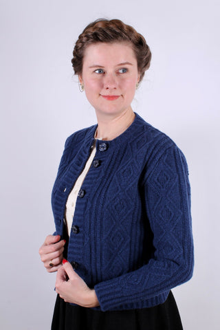 1940s vintage style cardigan - Navy blue - Ingrid - memery