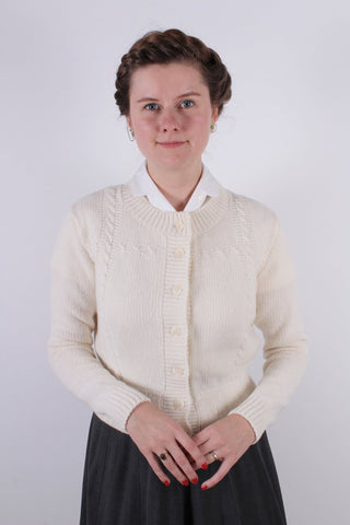 1940s vintage style cardigan - Off White - Vera - memery