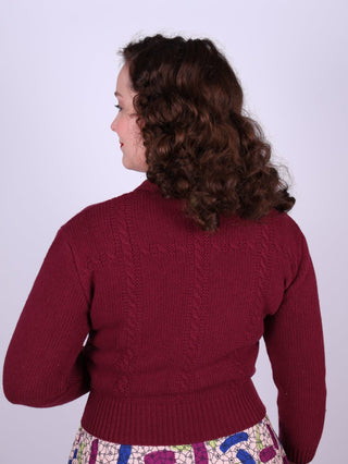 1940s vintage style pullover - Burgundy - Gertrud - memery