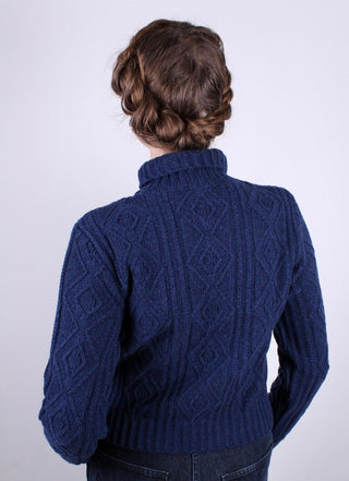 1940s vintage style turtleneck pullover - Navy blue - Inger - memery