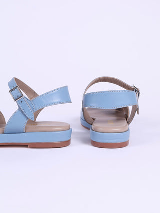 1950s sandals with cloud - shaped pattern - blue pastel - Joy - memery