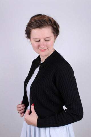 1950s vintage style cardigan - Black - Agnes - memery