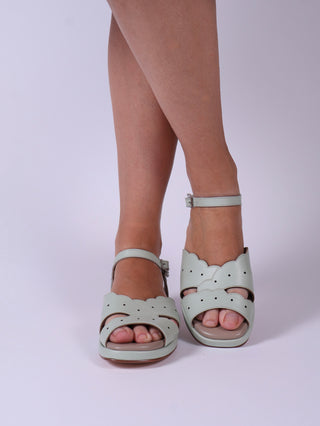 1950s sandals with claud-shaped pattern - Mint - Joy