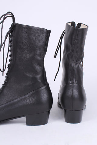 1910s Everyday Lace-up Boots - Black - Ruth