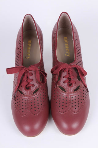 Early 1930s oxford high heels- Brown-Red - Marie