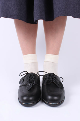 40s Derby shoe with tassels - Black - Billie - memery