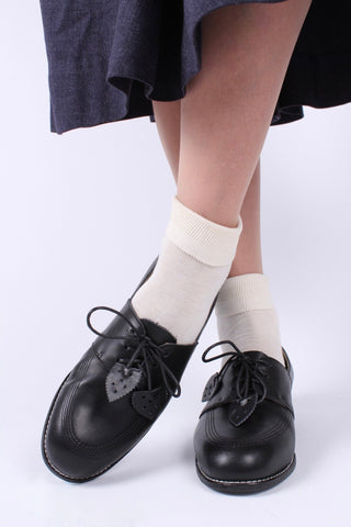 40s Derby shoe with tassels - Black - Billie - memery