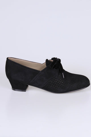 40s Derby shoes - Low heel - black - Esther - memery