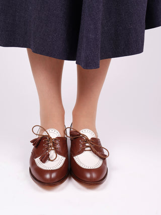 40s Two-tone Spectator shoes - Brown and off-white - Grace.