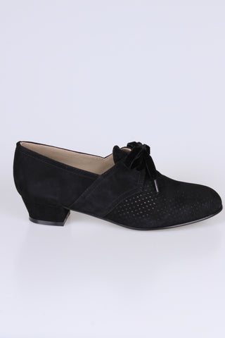 40s Derby shoes  - Low heel- black - Esther