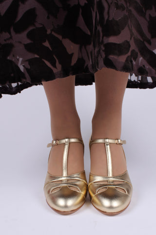 Early 1930s  Art Deco evening sandals - Gold - Helen