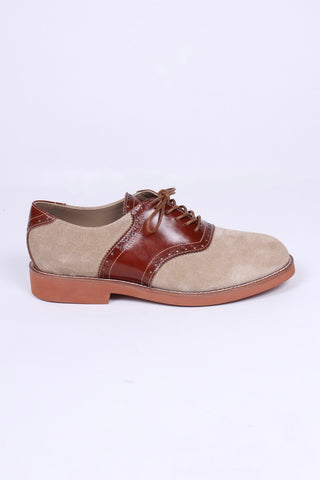 Women's 1950s style oxford saddle shoe  - Cognac/Sand - Elliot