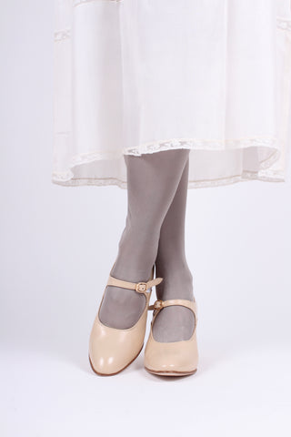 1920's inspired Mary Jane pumps - Cream  - Yvonne