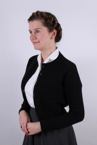 1940s vintage style cardigan - Black - Vera