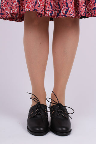 Early 1940s everyday lace-up shoes - Black - Emily