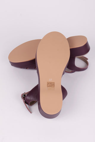 1940s / 50s style summer sandals /  wedges - Plum - Sidse