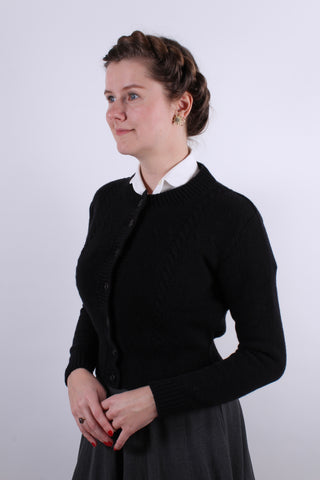 1940s vintage style cardigan - Black - Vera