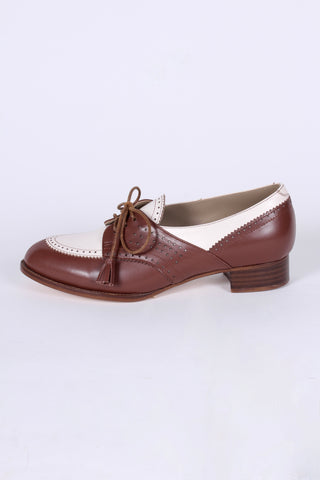40s Two-tone Spectator shoes - Brown and off-white - Grace.