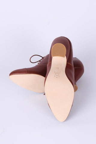 Edwardian Oxford shoe with pompadour heel - 1900 - Brown - Bertha