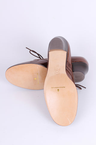 Early 1940s everyday lace-up shoes - Nougat Brown - Emily
