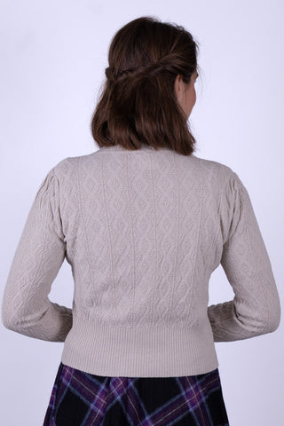 1940s / 1950s style Cardigan - Off-White - Augusta