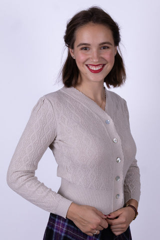 1940s / 1950s style Cardigan - Off-White - Augusta