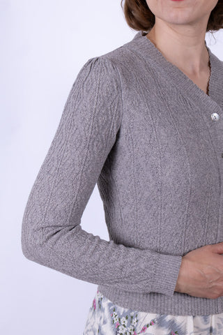 1940s / 1950s style Cardigan - Grey Melange - Augusta