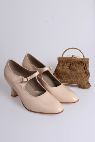 1920's inspired Mary Jane pumps - Cream  - Yvonne
