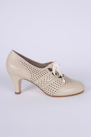 Early 1930s oxford high heels- Cream - Marie