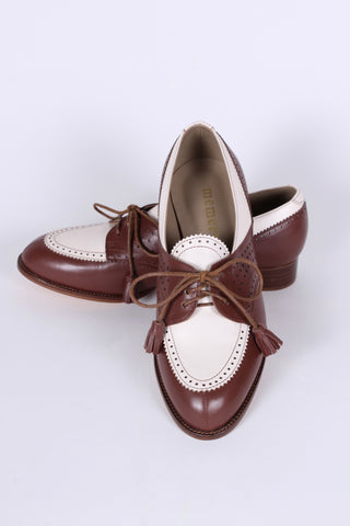 40s Two-tone Spectator shoes - Brown and off-white - Grace.