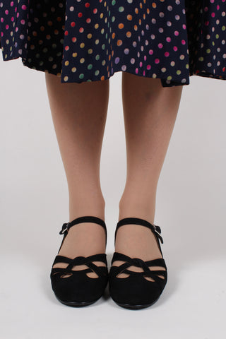 Late 1930s / early 1940s suede shoes - Black - Ida