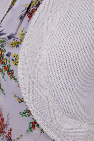Bolero im Vintage-Stil der 1950er mit Muster – Cremeweiß – Carol