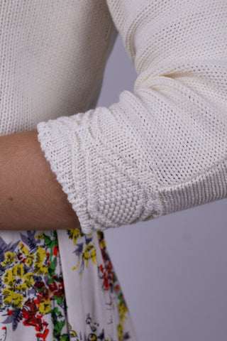 Bolero im Vintage-Stil der 1950er mit Muster – Cremeweiß – Carol