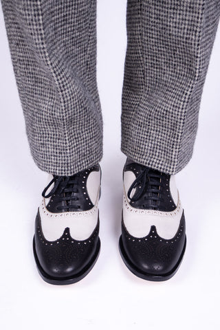 1930s style Men's spectator shoe - Black / Off-White - Charles
