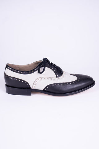 1930s style Men's spectator shoe - Black / Off-White - Charles