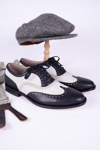 Herrenschuh im Stil der 1930er Jahre - Schwarz / Off-White - Charles