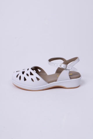 1940s / 50s summer wedge sandals - White - Sidse