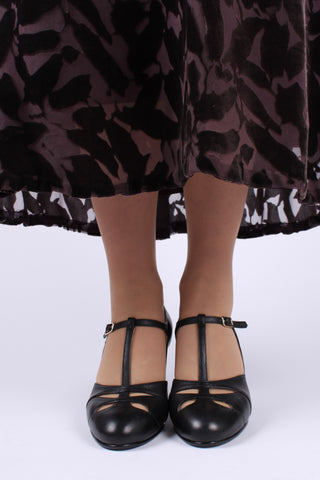 Early 1930s  Art Deco evening sandals - Black - Helen