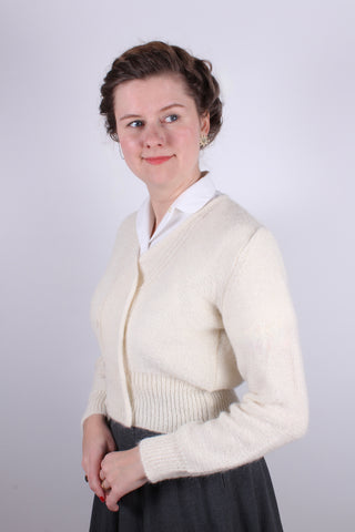 1940s / 1950s vintage style mohair cardigan - Cream - Kirsten
