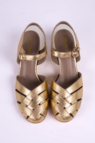 1940er Jahre – Alltagssandale – Gold – Flora
