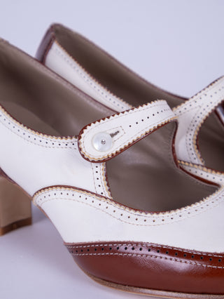 Classic, everyday late 1920's pumps - Cream - Frances