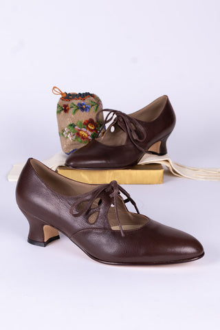 Early 1920s everyday shoes - Dark Brown - Georgina