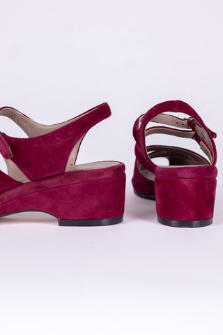 1940er - Veloursleder - Wedge sandalen - Bordeaux – Irene