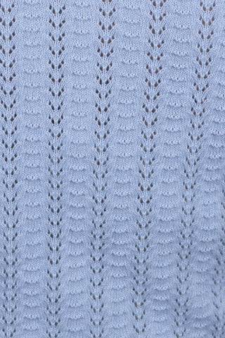 Pullover im 1950er-Stil mit Kappärmeln aus feinem Lochstrick - Pastellhellblau - Iris
