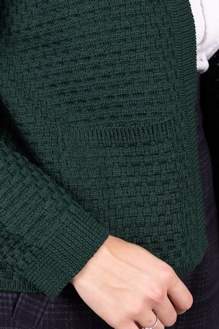 Strickjacke mit offener Vorderseite im Stil der 1920er Jahre - Dark green - Irma